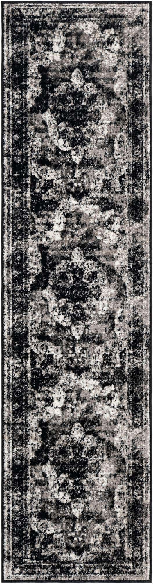 Black 2' x 8' Sofia Runner Area Rug Durable Easy Clean Stain Resistant Unique Carpet for Affordable Interior Home Design for Sale at Rug Engine