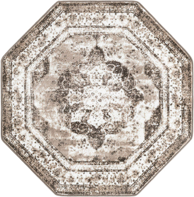 Light Brown 4' 1 x 4' 1 Sofia Octagon Area Rug Durable Easy Clean Stain Resistant Unique Carpet for Affordable Interior Home Design for Sale at Rug Engine