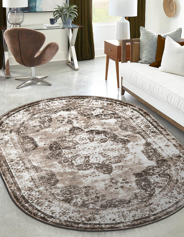 Light Brown 2' x 3' 1 Sofia Oval Area Rug Durable Easy Clean Stain Resistant Unique Carpet for Affordable Interior Home Design for Sale at Rug Engine