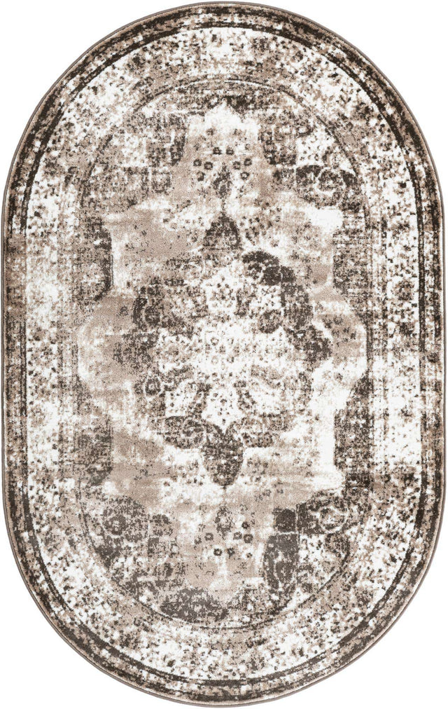 Light Brown 5' 3 x 8' Sofia Oval Area Rug Durable Easy Clean Stain Resistant Unique Carpet for Affordable Interior Home Design for Sale at Rug Engine