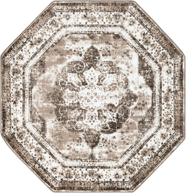 Light Brown 6' 1 x 6' 1 Sofia Octagon Area Rug Durable Easy Clean Stain Resistant Unique Carpet for Affordable Interior Home Design for Sale at Rug Engine