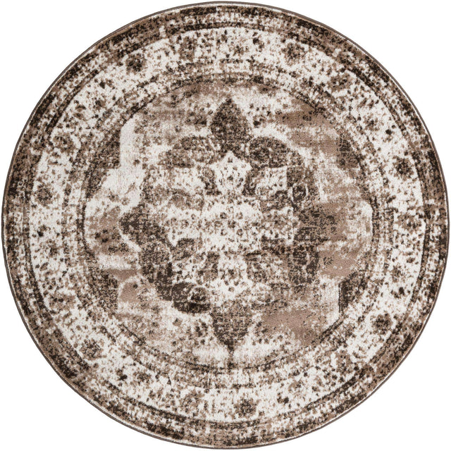 Light Brown 6' 1 x 6' 1 Sofia Round Area Rug Durable Easy Clean Stain Resistant Unique Carpet for Affordable Interior Home Design for Sale at Rug Engine