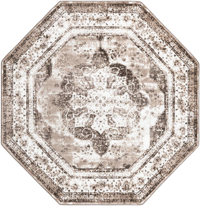 Light Brown 7' 10 x 7' 10 Sofia Octagon Area Rug Durable Easy Clean Stain Resistant Unique Carpet for Affordable Interior Home Design for Sale at Rug Engine