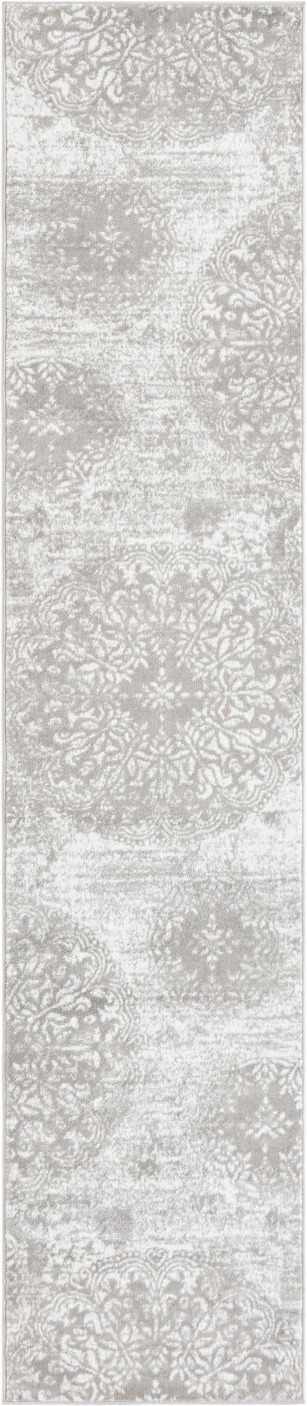 Light Gray 2' 7 x 12' Sofia Runner Area Rug Durable Easy Clean Stain Resistant Unique Carpet for Affordable Interior Home Design for Sale at Rug Engine
