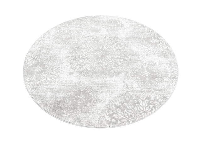 Light Gray 6' 1 x 6' 1 Sofia Round Area Rug Durable Easy Clean Stain Resistant Unique Carpet for Affordable Interior Home Design for Sale at Rug Engine