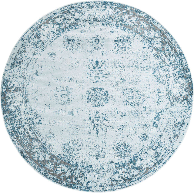 Light Blue 10' x 10' Sofia Round Area Rug Durable Easy Clean Stain Resistant Unique Carpet for Affordable Interior Home Design for Sale at Rug Engine