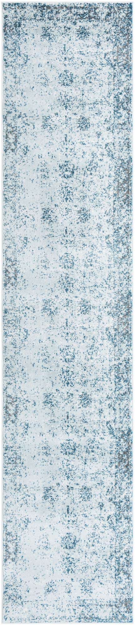 Light Blue 2' 7 x 12' Sofia Runner Area Rug Durable Easy Clean Stain Resistant Unique Carpet for Affordable Interior Home Design for Sale at Rug Engine