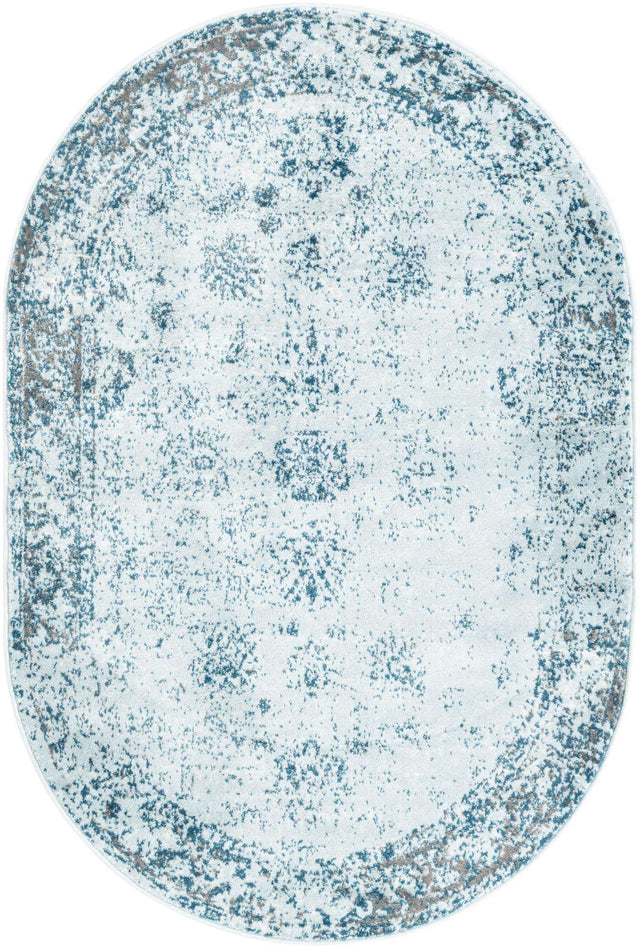 Light Blue 2' x 3' 1 Sofia Oval Area Rug Durable Easy Clean Stain Resistant Unique Carpet for Affordable Interior Home Design for Sale at Rug Engine