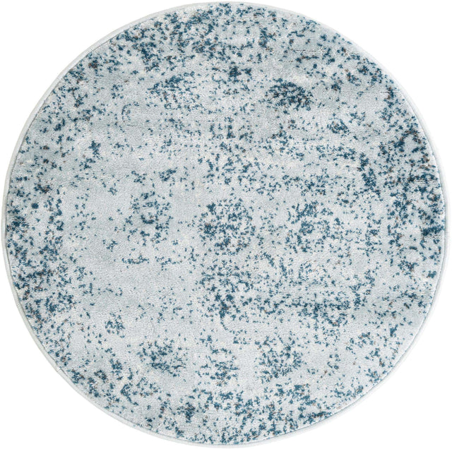 Light Blue 3' 1 x 3' 1 Sofia Round Area Rug Durable Easy Clean Stain Resistant Unique Carpet for Affordable Interior Home Design for Sale at Rug Engine