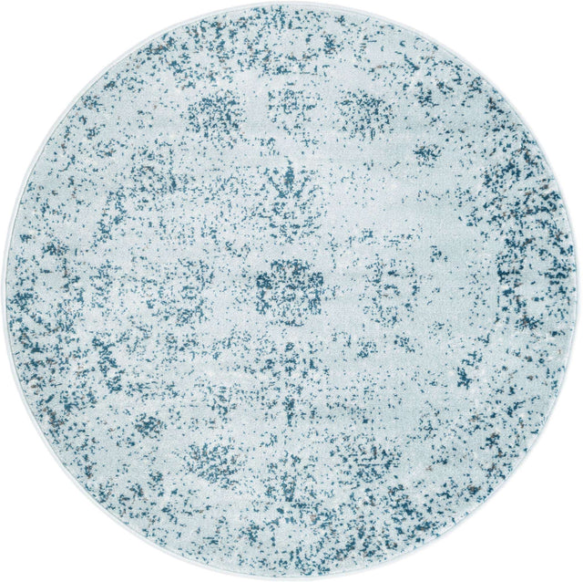 Light Blue 4' 1 x 4' 1 Sofia Round Area Rug Durable Easy Clean Stain Resistant Unique Carpet for Affordable Interior Home Design for Sale at Rug Engine
