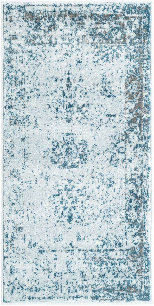 Light Blue 2' x 4' 1 Sofia Runner Area Rug Durable Easy Clean Stain Resistant Unique Carpet for Affordable Interior Home Design for Sale at Rug Engine