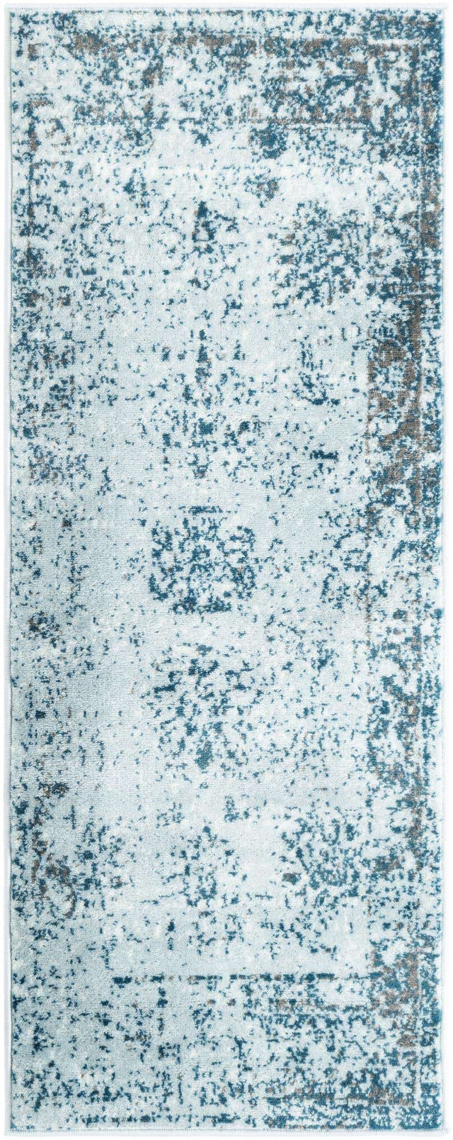 Light Blue 2' x 5' 1 Sofia Runner Area Rug Durable Easy Clean Stain Resistant Unique Carpet for Affordable Interior Home Design for Sale at Rug Engine