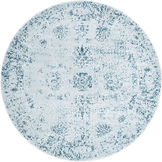 Light Blue 6' 1 x 6' 1 Sofia Round Area Rug Durable Easy Clean Stain Resistant Unique Carpet for Affordable Interior Home Design for Sale at Rug Engine