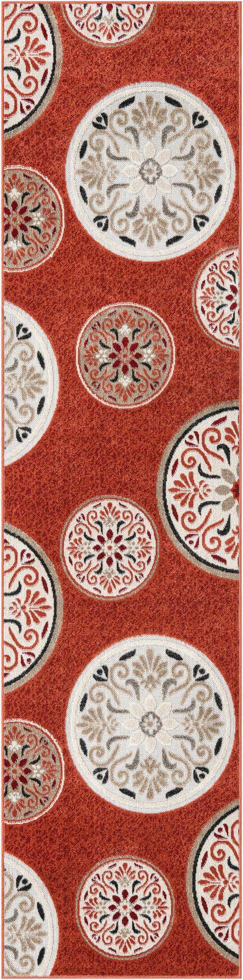 Terracotta 2' 7 x 10' Outdoor Modern Runner Area Rug Weather Resistant for Patio, Deck, Terrace, Balcony, Porch 100% Polypropylene Modern Outside Carpet for Sale at Rug Engine
