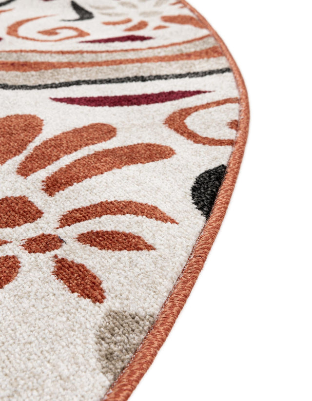 Terracotta 4' 1 x 4' 1 Outdoor Modern Round Area Rug Weather Resistant for Patio, Deck, Terrace, Balcony, Porch 100% Polypropylene Modern Outside Carpet for Sale at Rug Engine