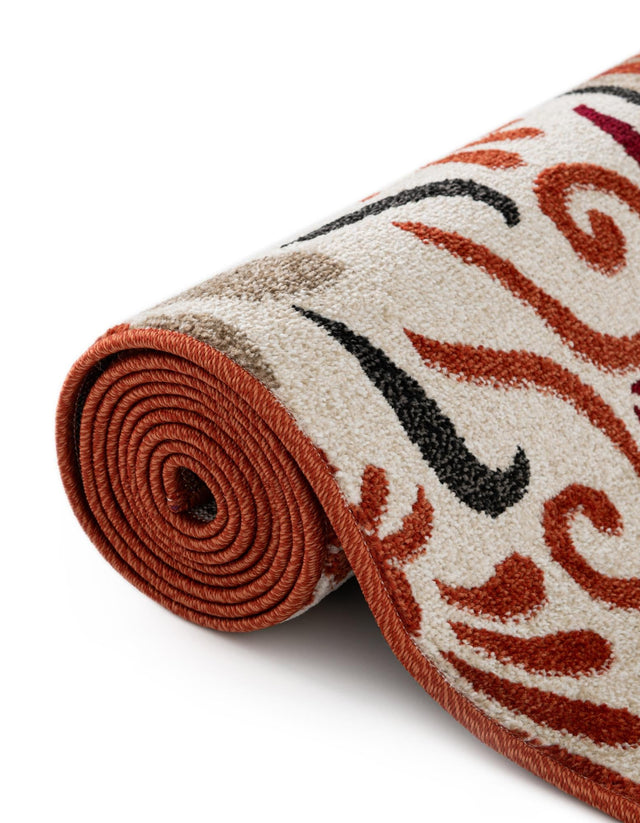 Terracotta 5' 3 x 5' 3 Outdoor Modern Square Area Rug Weather Resistant for Patio, Deck, Terrace, Balcony, Porch 100% Polypropylene Modern Outside Carpet for Sale at Rug Engine