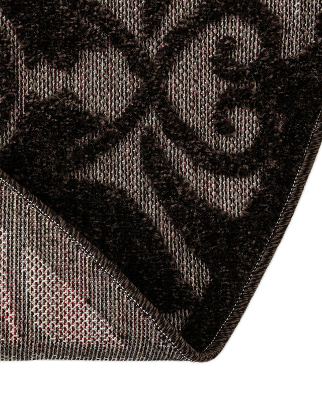 Brown 5' 3 x 5' 3 Outdoor Modern Round Area Rug Weather Resistant for Patio, Deck, Terrace, Balcony, Porch 100% Polypropylene Modern Outside Carpet for Sale at Rug Engine