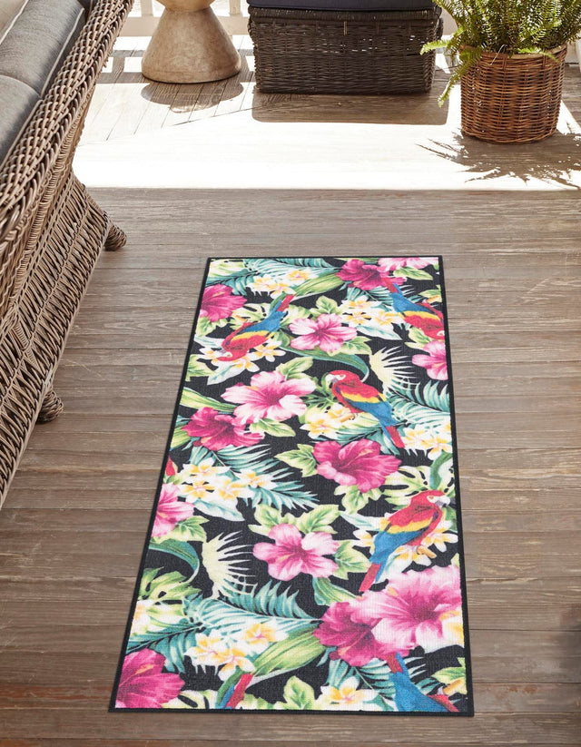 Multicolor 2' x 5' 1 Jill Zarin Caribbean Outdoor Runner Area Rug Weather Resistant for Patio, Deck, Terrace, Balcony, Porch 100% Premium Nylon Pile Coastal Carpet for Sale at Rug Engine