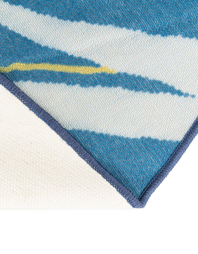 Blue 10' x 10' Jill Zarin Caribbean Outdoor Round Area Rug Weather Resistant for Patio, Deck, Terrace, Balcony, Porch 100% Premium Nylon Pile Coastal Carpet for Sale at Rug Engine