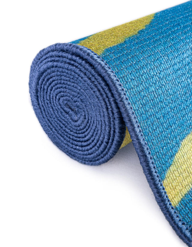 Blue 10' x 10' Jill Zarin Caribbean Outdoor Round Area Rug Weather Resistant for Patio, Deck, Terrace, Balcony, Porch 100% Premium Nylon Pile Coastal Carpet for Sale at Rug Engine