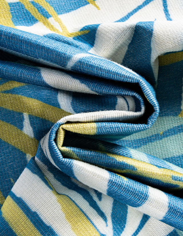Blue 2' x 10' Jill Zarin Caribbean Outdoor Runner Area Rug Weather Resistant for Patio, Deck, Terrace, Balcony, Porch 100% Premium Nylon Pile Coastal Carpet for Sale at Rug Engine
