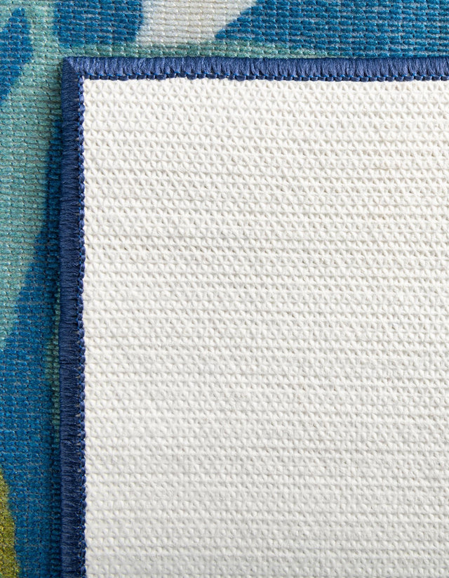 Blue 2' x 6' 1 Jill Zarin Caribbean Outdoor Runner Area Rug Weather Resistant for Patio, Deck, Terrace, Balcony, Porch 100% Premium Nylon Pile Coastal Carpet for Sale at Rug Engine