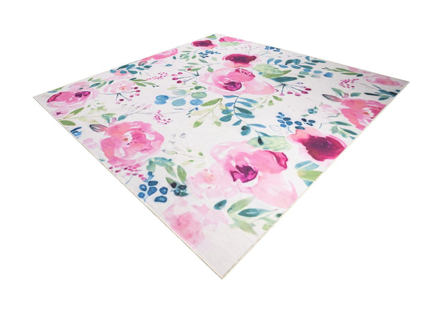Ivory 10' x 10' Jill Zarin Caribbean Outdoor Square Area Rug Weather Resistant for Patio, Deck, Terrace, Balcony, Porch 100% Premium Nylon Pile Coastal Carpet for Sale at Rug Engine