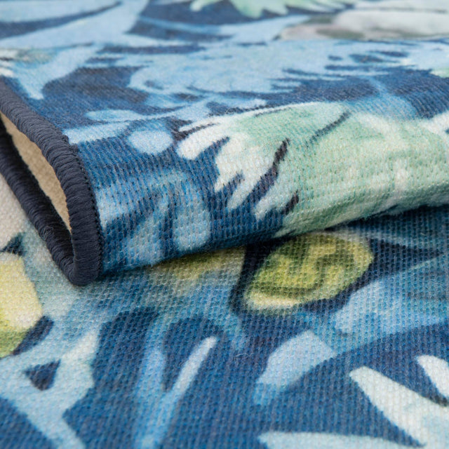 Navy Blue 2' x 8' Jill Zarin Caribbean Outdoor Runner Area Rug Weather Resistant for Patio, Deck, Terrace, Balcony, Porch 100% Premium Nylon Pile Coastal Carpet for Sale at Rug Engine
