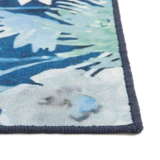 Navy Blue 2' x 3' 11 Jill Zarin Caribbean Outdoor Runner Area Rug Weather Resistant for Patio, Deck, Terrace, Balcony, Porch 100% Premium Nylon Pile Coastal Carpet for Sale at Rug Engine