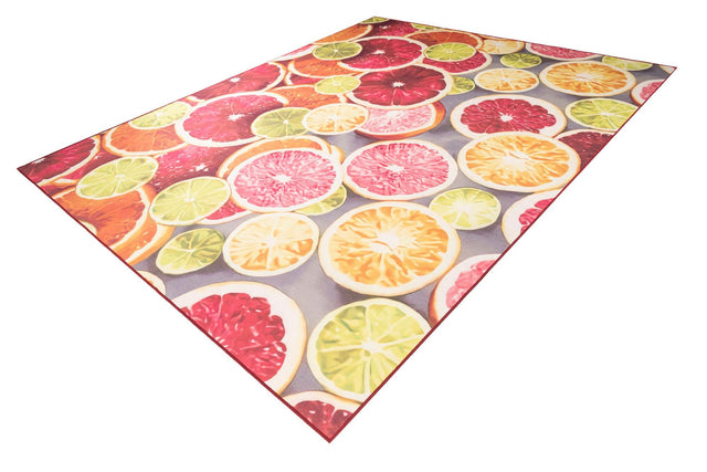 Rust Red and Yellow 10' x 13' Jill Zarin Caribbean Outdoor Rectangle Area Rug Weather Resistant for Patio, Deck, Terrace, Balcony, Porch 100% Premium Nylon Pile Coastal Carpet for Sale at Rug Engine