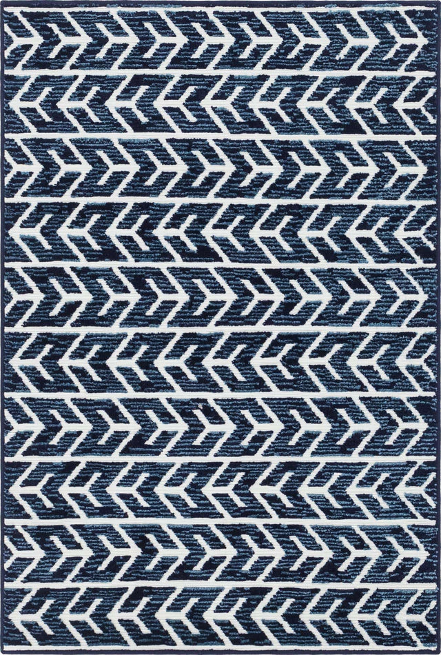 Navy Blue 2' x 3' Sabrina Soto Outdoor Rectangle Area Rug Weather Resistant for Patio, Deck, Terrace, Balcony, Porch Durable Carpet for Exterior Home Design for Sale at Rug Engine