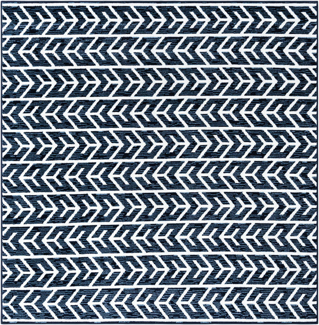 Navy Blue 7' 10 x 7' 10 Sabrina Soto Outdoor Square Area Rug Weather Resistant for Patio, Deck, Terrace, Balcony, Porch Durable Carpet for Exterior Home Design for Sale at Rug Engine