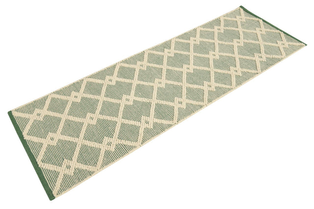 Mint Green 2' x 6' 1 Jill Zarin Dorset Runner Area Rug Premium Wool & Cotton Blend All Natural Pile Carpet for Bedrooms, Offices, Living Rooms, Dorms for Sale at Rug Engine