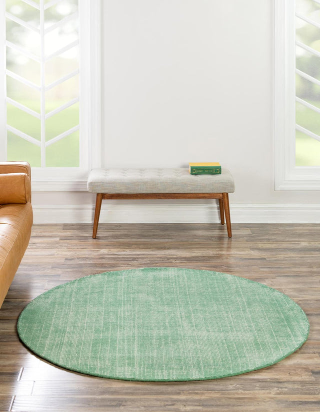Green 5' 3 x 5' 3 Jill Zarin English Manor Round Area Rug 100% Premium Natural Wool Handwoven Carpet for Living Rooms, Office Space, Bedrooms, Dorms for Sale at Rug Engine