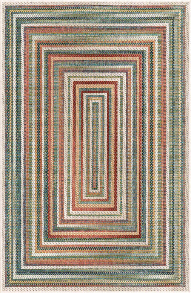 Multicolor 3' 3 x 5' 3 Baja Outdoor Rectangle Area Rug Weather Resistant for Patio, Deck, Terrace, Balcony, Porch 100% Polypropylene Modern Outside Decor for Sale at Rug Engine