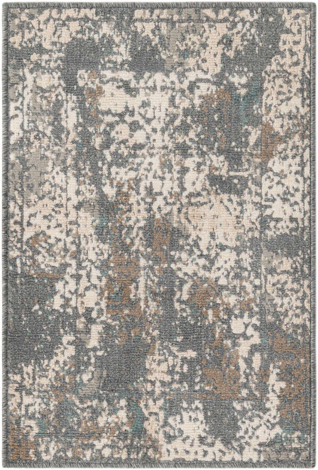 Gray 2' x 3' 1 Tuareg Rectangle Area Rug Vintage Inspired Distressed Look Durable Easy Clean Carpet for Unique Home Interiors for Sale at Rug Engine