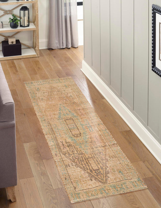 Khaki and Ivory 2' 2 x 8' Chenille Jute Runner Area Rug Vintage Distressed Boho All Natural Eco-Friendly Sustainable Carpet for Living Dining Office Dorm Rooms for Sale at Rug Engine