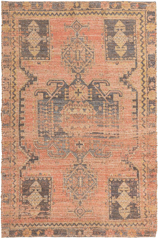 Antique Red 5' 3 x 8' Chenille Jute Rectangle Area Rug Vintage Distressed Boho All Natural Eco-Friendly Sustainable Carpet for Living Dining Office Dorm Rooms for Sale at Rug Engine