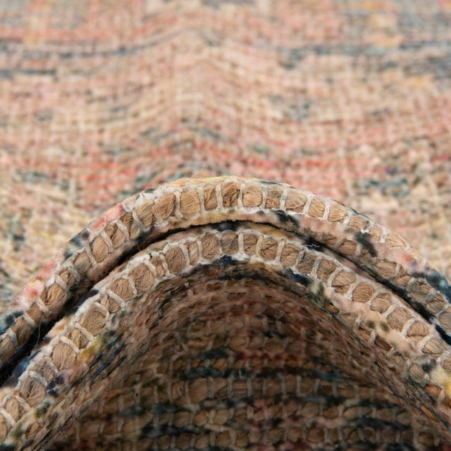 Antique Red 7' 10 x 7' 10 Chenille Jute Square Area Rug Vintage Distressed Boho All Natural Eco-Friendly Sustainable Carpet for Living Dining Office Dorm Rooms for Sale at Rug Engine