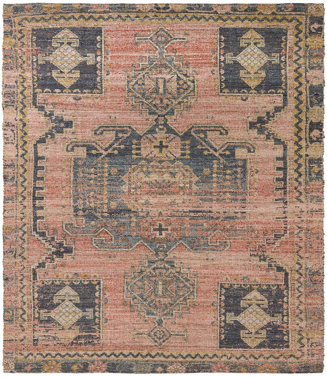 Antique Red 7' 10 x 10' Chenille Jute Rectangle Area Rug Vintage Distressed Boho All Natural Eco-Friendly Sustainable Carpet for Living Dining Office Dorm Rooms for Sale at Rug Engine