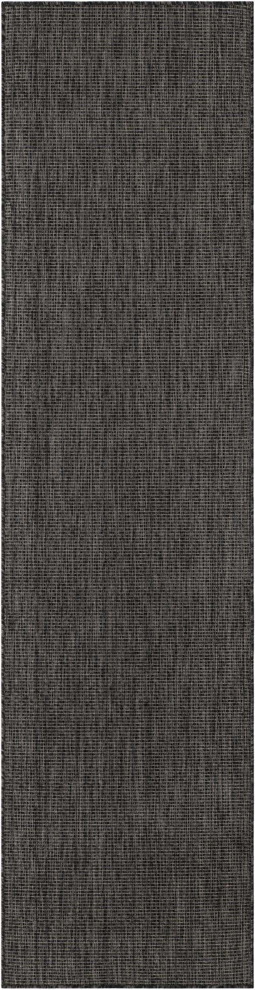 Black 2' 7 x 10' Outdoor Solid Runner Area Rug Weather Resistant for Patio, Deck, Terrace, Balcony, Porch 100% Polypropylene Minimalist Waterproof Carpet for Sale at Rug Engine