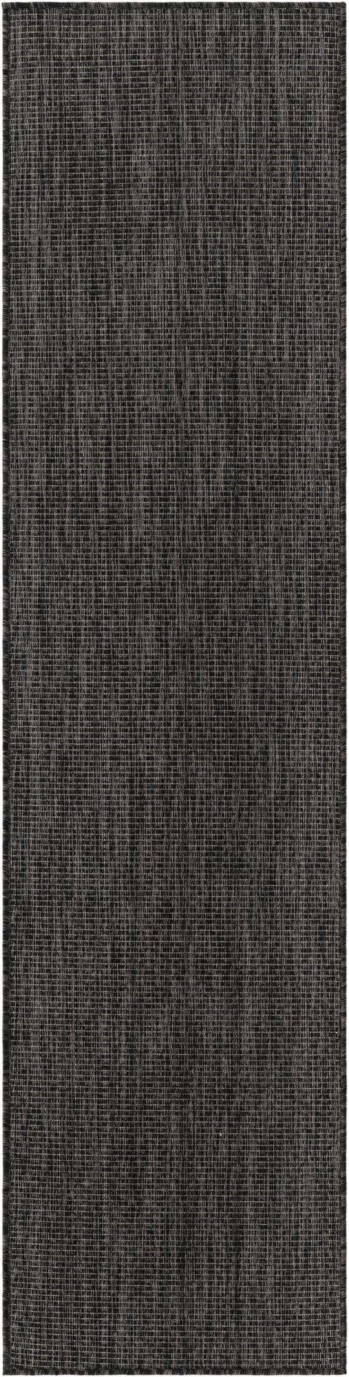 Black 2' x 8' Outdoor Solid Runner Area Rug Weather Resistant for Patio, Deck, Terrace, Balcony, Porch 100% Polypropylene Minimalist Waterproof Carpet for Sale at Rug Engine