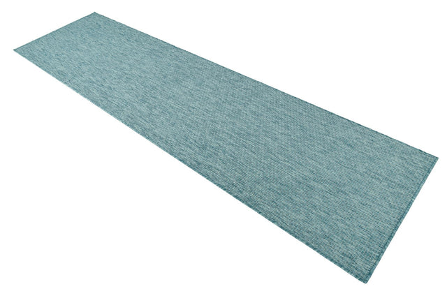 Aquamarine 2' 7 x 10' Outdoor Solid Runner Area Rug Weather Resistant for Patio, Deck, Terrace, Balcony, Porch 100% Polypropylene Minimalist Waterproof Carpet for Sale at Rug Engine