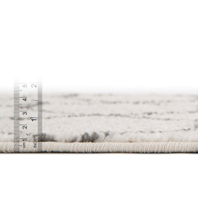 Ivory 2' x 8' 8 Trellis Frieze Runner Area Rug Geometric Modern Unique Stain Resistant Easy Clean Carpet for Living, Dining, Bedrooms, Office for Sale at Rug Engine