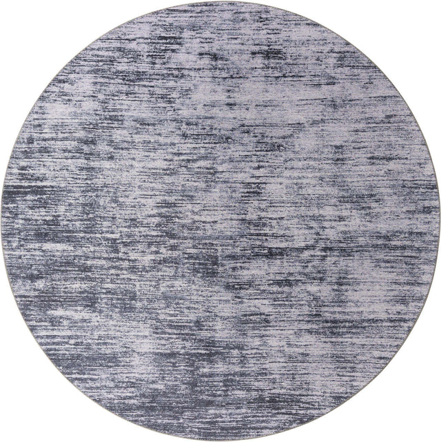 Gray 7' 10 x 7' 10 Asha Round Area Rug 100% Chenille Cotton Easy Clean Indoor Living Dining Bedroom Office Carpet for Sale at Rug Engine