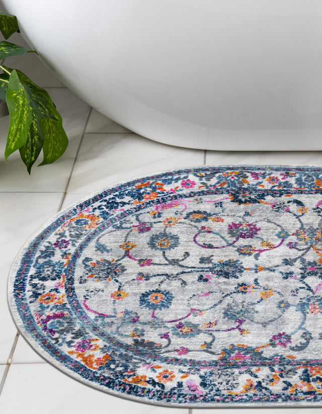 Ivory 3' 7 x 5' 3 Budapest Oval Area Rug 70% Polypropylene & 30% Polyester With Cotton Backing Traditional Classical Room Carpet for Sale at Rug Engine