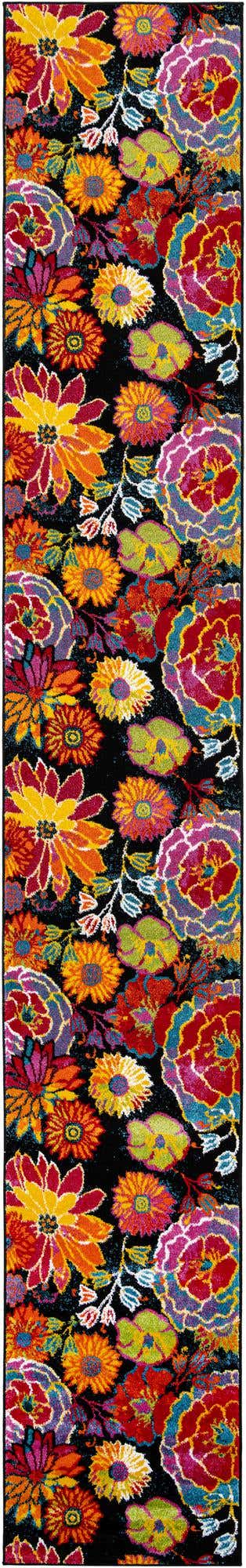Black 2' 7 x 16' 5 Lyon Runner Area Rug Vivid Colorful Abstract Modern 100% Polypropylene Carpet for Living Room, Dining, Office for Sale at Rug Engine