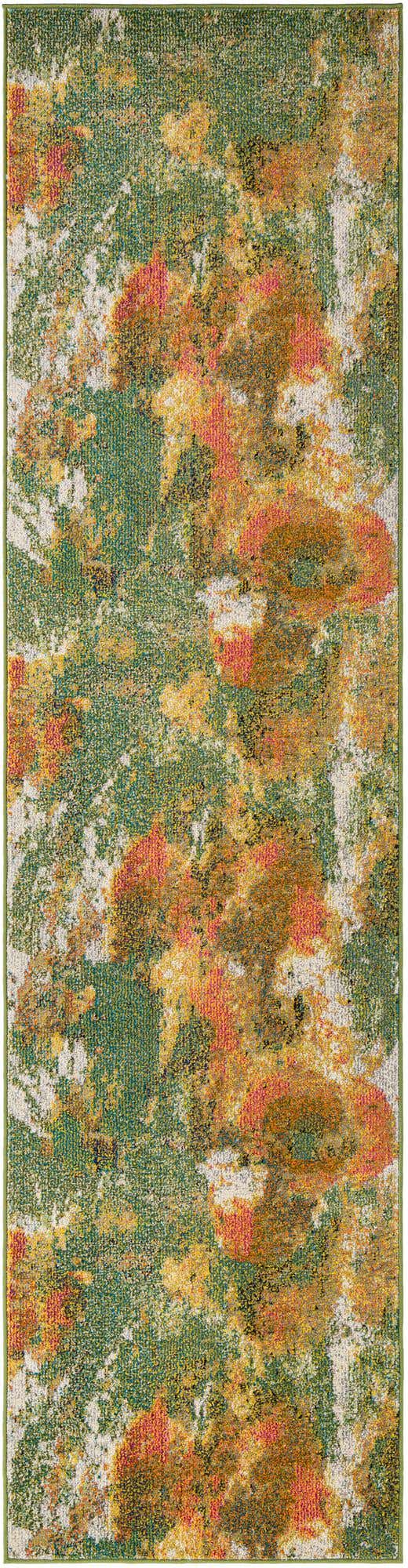 Green 2' 7 x 10' Haerfest Runner Area Rug Abstract Super Colorful Modern Vivid Carpet for Unique Interior Design Room Decorating for Sale at Rug Engine
