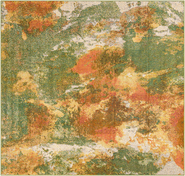 Green 7' 10 x 7' 10 Haerfest Square Area Rug Abstract Super Colorful Modern Vivid Carpet for Unique Interior Design Room Decorating for Sale at Rug Engine