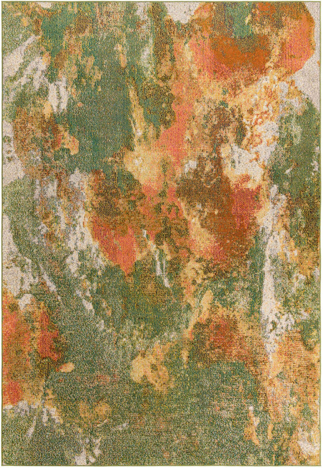 Green 7' 10 x 11' Haerfest Rectangle Area Rug Abstract Super Colorful Modern Vivid Carpet for Unique Interior Design Room Decorating for Sale at Rug Engine